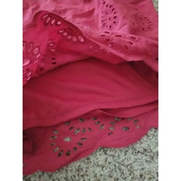 Francesca’s Blue Rain Brick Red Lined Romper Spaghetti Straps, NWT, Sz Large - Picture 3 of 10